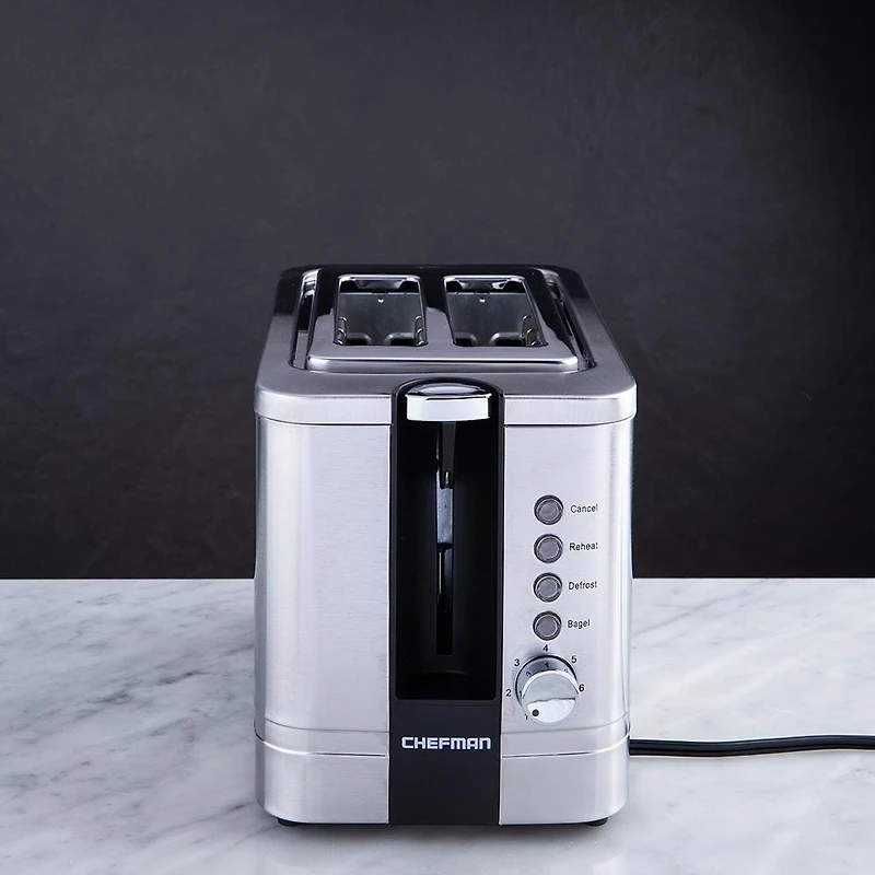 Chefman Pop-Up Wide Slot Toaster (St/St - Black)