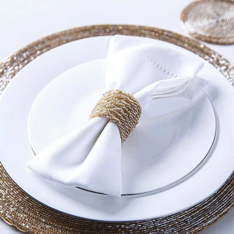 KSP Glitz Beaded Napkin Ring (Champagne Gold)