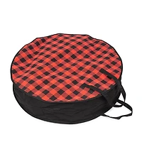 KSP Christmas Soft Storage 'Buffalo Check' Wreath Bag (Black/Red)
