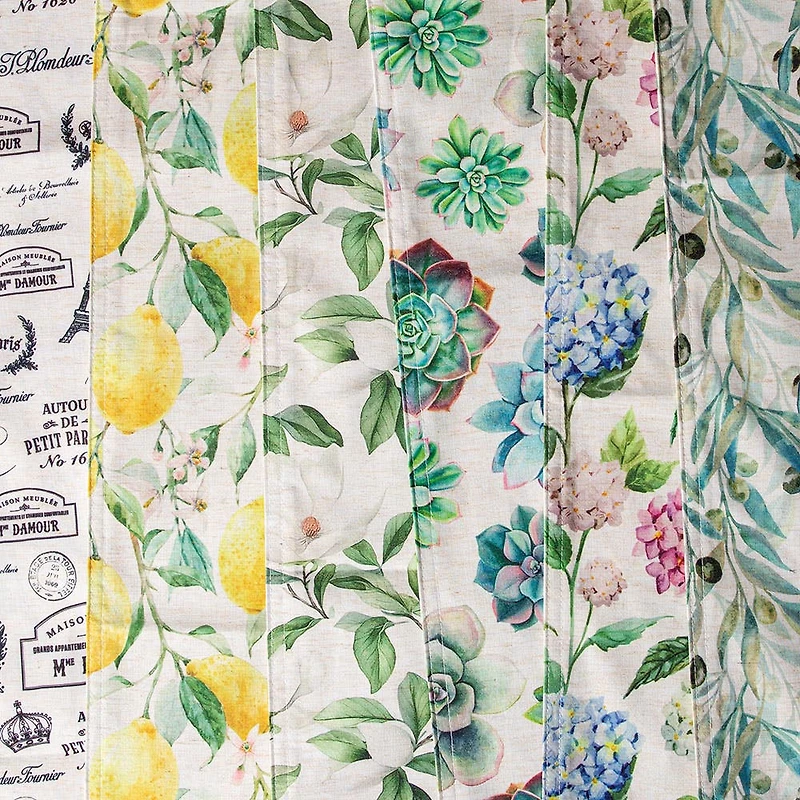 Harman Printed 'White Blossom' Linen Table Runner (Natural)