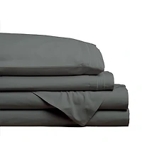 Hotel & Home Ultra-Soft Microfiber Queen Sheet - Set of 4 (Dark Grey)