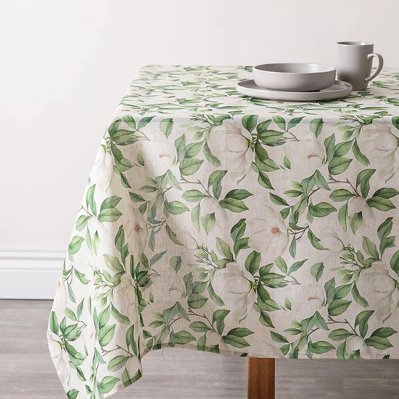 Harman Printed 'White Blossom' Linen Tablecloth (60x90")