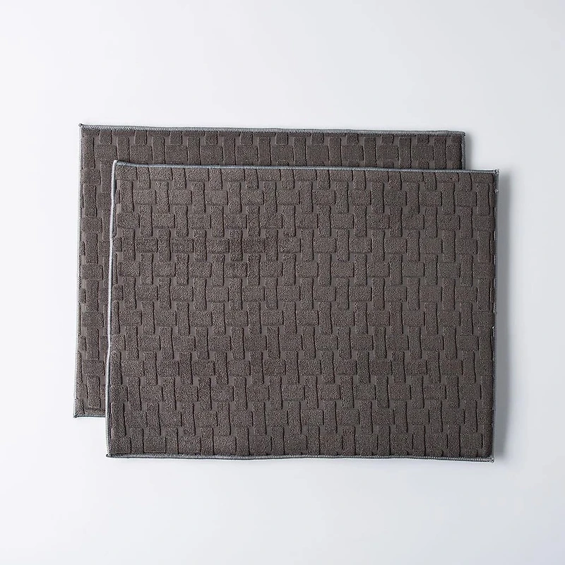 KSP Luxedry 'Interlock' Microfiber Dish Drying Mat - Set/2 (Charcoal)