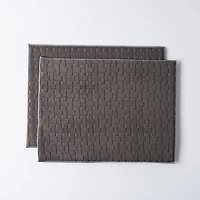 KSP Luxedry 'Interlock' Microfiber Dish Drying Mat - Set/2 (Charcoal)