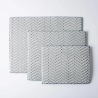 KSP Luxedry Herringbone Microfiber Dish Drying Mat - Set/3 (Grey)