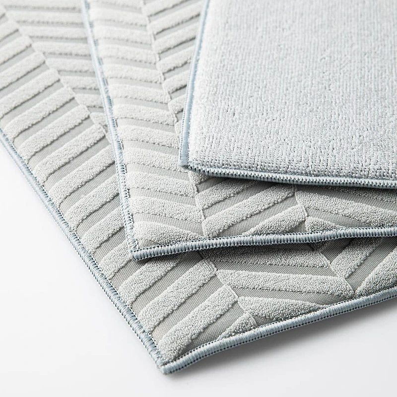 KSP Luxedry Herringbone Microfiber Dish Drying Mat - Set/3 (Grey)