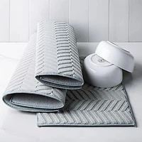 KSP Luxedry Herringbone Microfiber Dish Drying Mat - Set/3 (Grey)