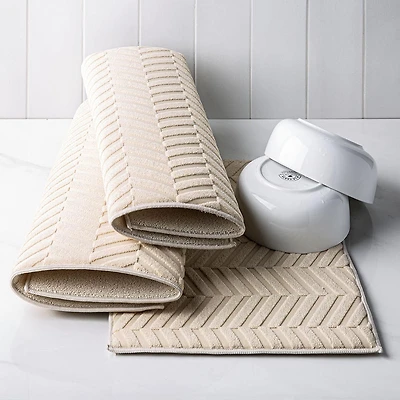 KSP Luxedry Herringbone Microfiber Dish Drying Mat - S/3 (Beige)