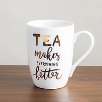 KSP Graphic 'Coffee & Tea' Mug - Set of 4 (White/Gold)