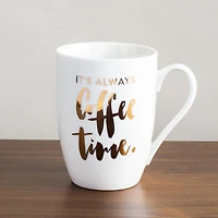 KSP Graphic 'Coffee & Tea' Mug - Set of 4 (White/Gold)