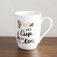 KSP Graphic 'Coffee & Tea' Mug - Set of 4 (White/Gold)