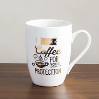 KSP Graphic 'Coffee & Tea' Mug - Set of 4 (White/Gold)