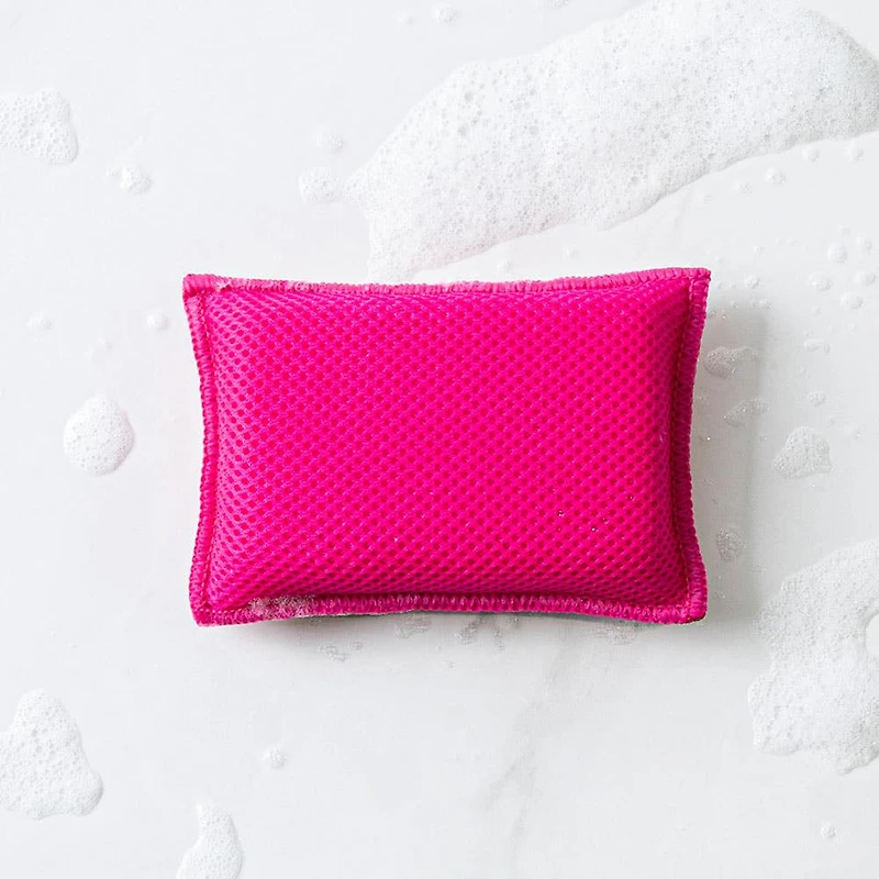 KSP Mighty Sponge Non-Scratch Cleaning Scrubby (Magenta)