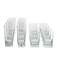 Libbey Bristol Drinking Glass Combo - Set of 16 (Clear)