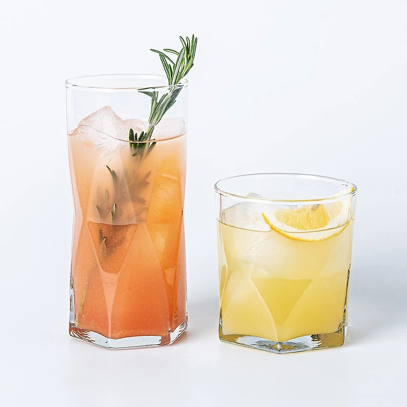 Libbey Tumbler & Rocks 'Rhombus' Combo - Set of 16 (Clear)