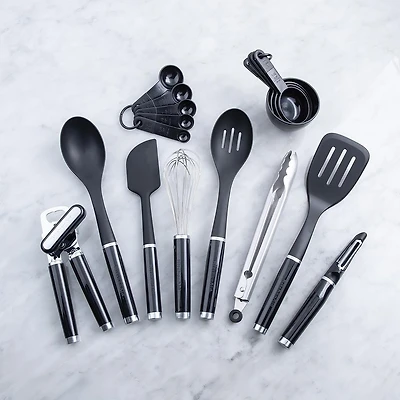 KitchenAid Classic Culinary Gadget and Tool - Set of 17 (Black)