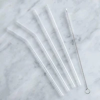 Luciano Sip Reusable Glass Straw with Brush - Set of 4