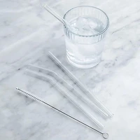 Luciano Sip Reusable Glass Straw with Brush - Set of 4