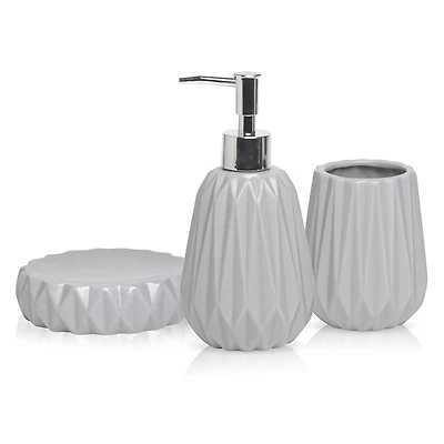 Harman Gem Ceramic Bath Accessory Combo - Set of 3 (Grey)
