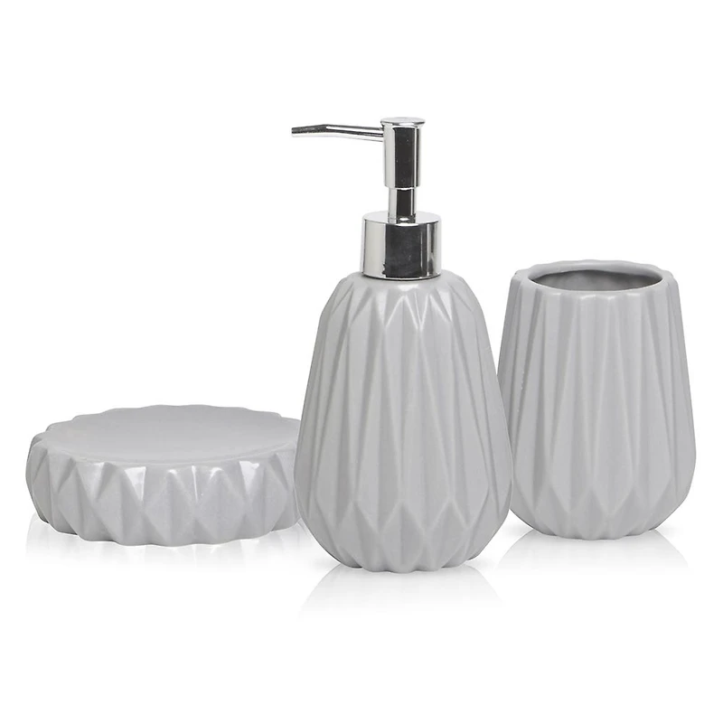 Harman Gem Ceramic Bath Accessory Combo - Set of 3 (Grey)