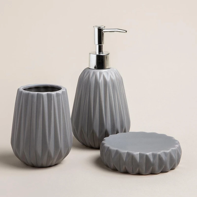 Harman Gem Ceramic Bath Accessory Combo - Set of 3 (Grey)