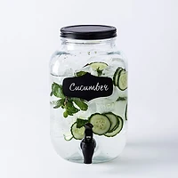 KSP Oldtyme 'Chalkboard' Glass Beverage Dispenser (Clear/Black)