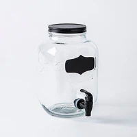 KSP Oldtyme 'Chalkboard' Glass Beverage Dispenser (Clear/Black)