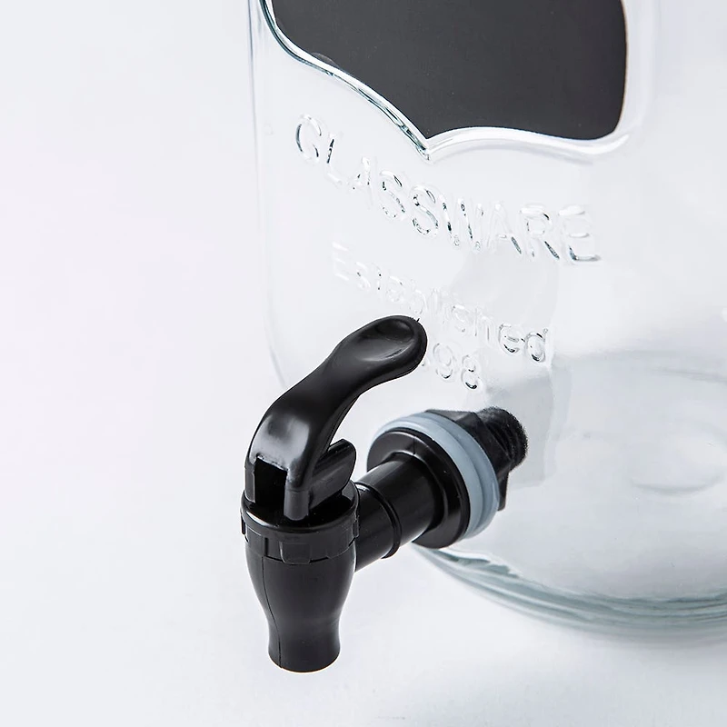 KSP Oldtyme 'Chalkboard' Glass Beverage Dispenser (Clear/Black)