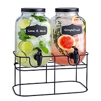 KSP Oldtyme 'Chalkboard' Beverage Dispenser Stand - Set of 2