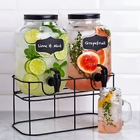 KSP Oldtyme 'Chalkboard' Beverage Dispenser Stand - Set of 2