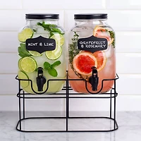 KSP Oldtyme 'Chalkboard' Beverage Dispenser Stand - Set of 2