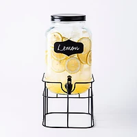 KSP Oldtyme 'Chalkboard' Beverage Dispenser with Stand (Clear/Black)