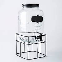 KSP Oldtyme 'Chalkboard' Beverage Dispenser with Stand (Clear/Black)
