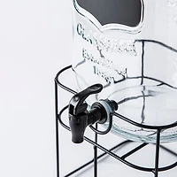 KSP Oldtyme 'Chalkboard' Beverage Dispenser with Stand (Clear/Black)