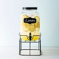 KSP Oldtyme 'Chalkboard' Beverage Dispenser with Stand (Clear/Black)