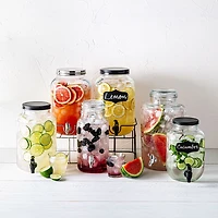 KSP Oldtyme 'Chalkboard' Beverage Dispenser with Stand (Clear/Black)