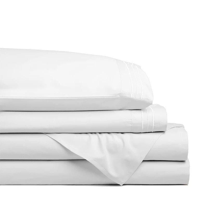Hotel & Home Ultra-Soft Microfiber King Sheet - Set of 4 (White)
