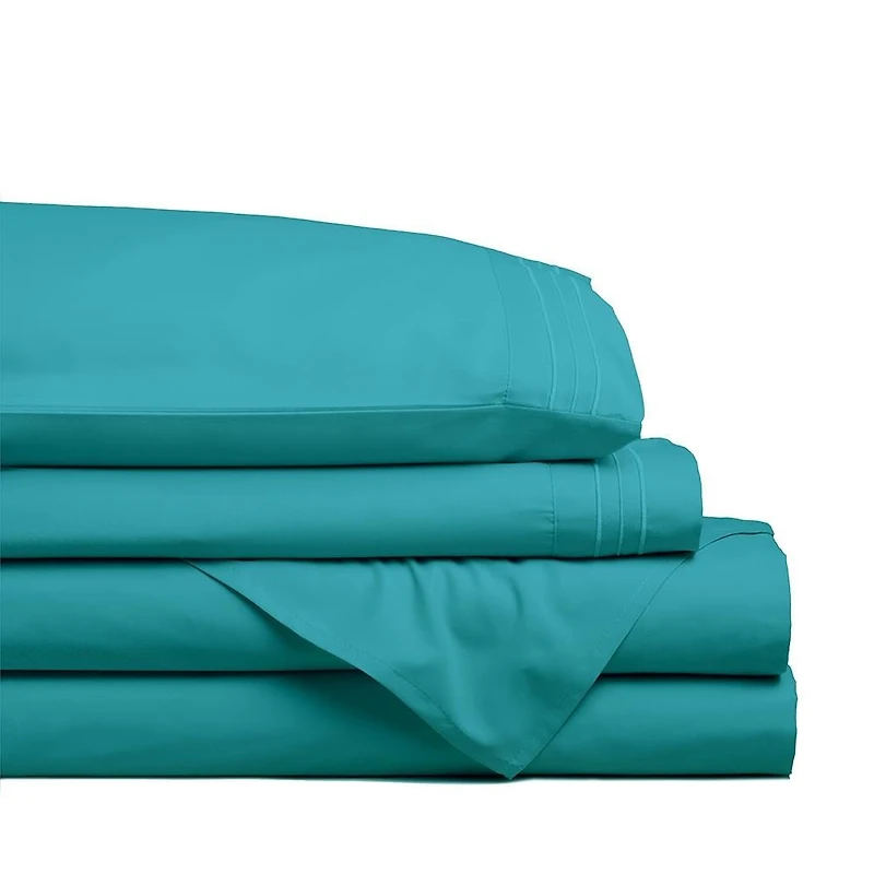 Hotel & Home Ultra-Soft Microfiber Queen Sheet - Set of 4 (Turquoise)