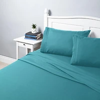 Hotel & Home Ultra-Soft Microfiber Queen Sheet - Set of 4 (Turquoise)