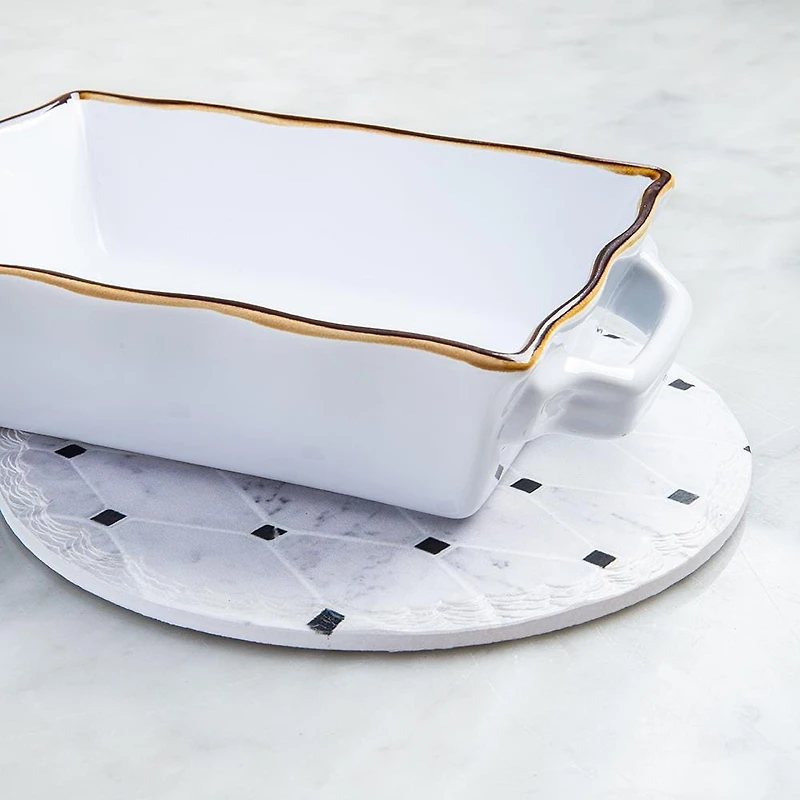 KSP Tessera 'Geo' Ceramic Trivet (White/Black)