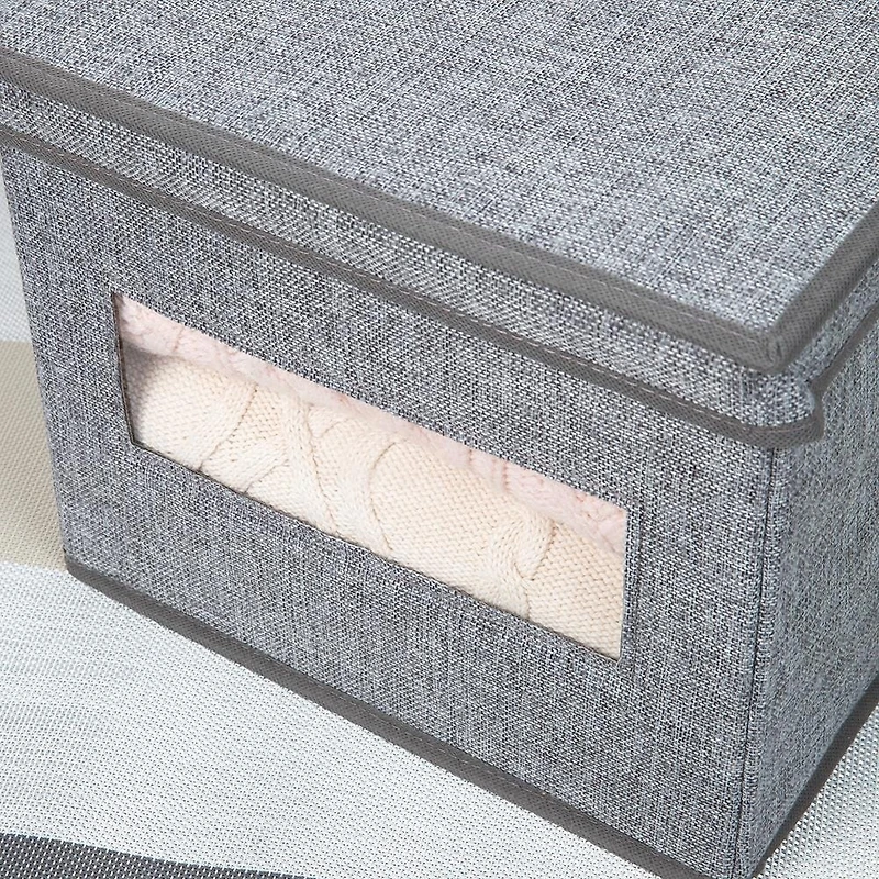 KSP Linea Storage Box with Window (Grey) 30 x 39.5 x 25 cm