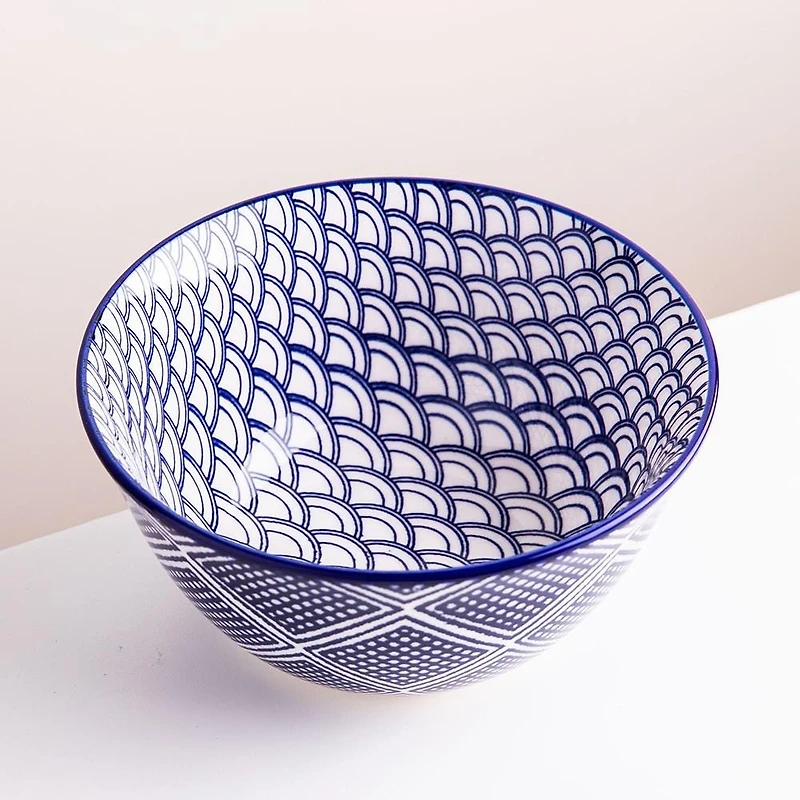 KSP Oishi 'Waves' Stoneware Bowl - Small (Navy)