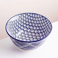 KSP Oishi 'Waves' Stoneware Bowl - Small (Navy)