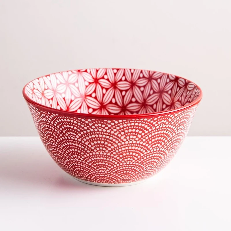 KSP Oishi 'Sakura' Stoneware Bowl - Small (Red)