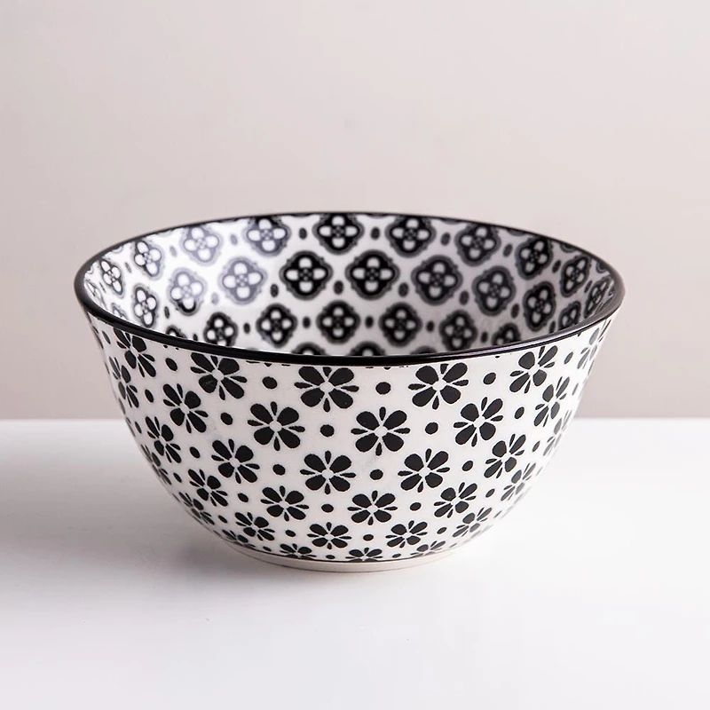 KSP Oishi 'Flower Burst' Stoneware Bowl - Small (Black)