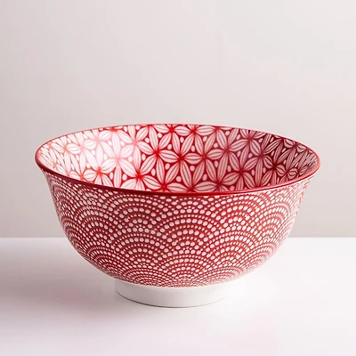 KSP Oishi 'Sakura' Stoneware Bowl - Medium (Red)