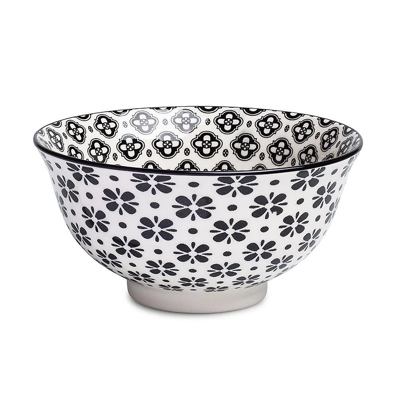 KSP Oishi 'Flower Burst' Stoneware Bowl - Medium (Black)