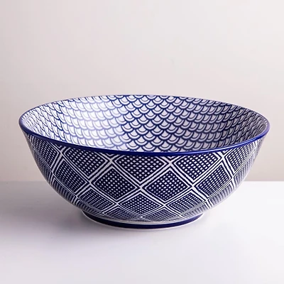 KSP Oishi 'Waves' Stoneware Bowl - Large (Navy)