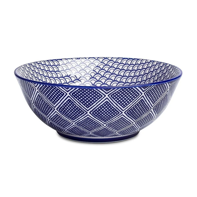 KSP Oishi 'Waves' Stoneware Bowl - Large (Navy)