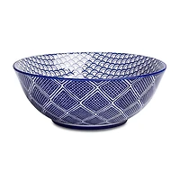 KSP Oishi 'Waves' Stoneware Bowl - Large (Navy)